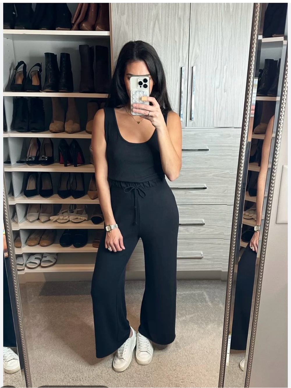 Abercrombie & Fitch Lounge Scoop Neck Jumpsuit Size M Black Loungewear